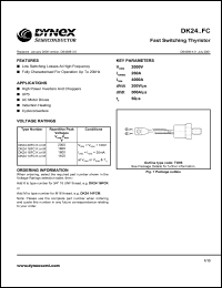 DK2416FCK datasheet: 1600V fast switching thyristor DK2416FCK