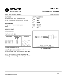 DK2414FCM datasheet: 1400V fast switching thyristor DK2414FCM