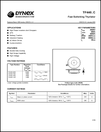 TF44020C datasheet: 2000V fast switching thyristor TF44020C