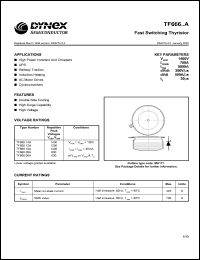 TF66610A datasheet: 1000V fast switching thyristor TF66610A