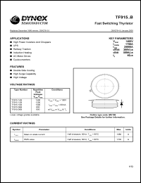 TF91514C datasheet: 1400V fast switching thyristor TF91514C