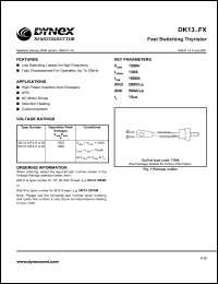 DK1312FXM datasheet: 1200V fast switching thyristor DK1312FXM