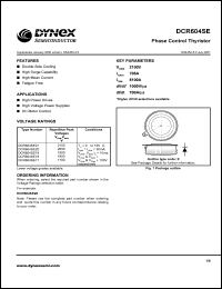DCR604SE19 datasheet: 1900V phase control thyristor DCR604SE19
