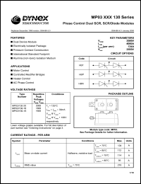 MP03/130-20 datasheet: 2000V phase control dual SCR, SCR/diode modules MP03/130-20