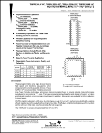 TIBPAL20R8-10CNT datasheet:  HIGH-PERFORMANCE IMPACT-X(TM) PAL(R) CIRCUITS TIBPAL20R8-10CNT