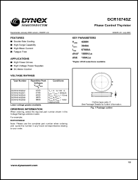 DCR1674SZ42 datasheet: 4200V phase control thyristor DCR1674SZ42