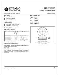 DCR1375SBA27 datasheet: 2700V phase control thyristor DCR1375SBA27