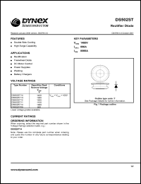 DS502ST09 datasheet: 900V rectifier diode DS502ST09