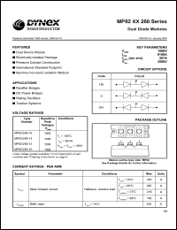 MP02/260-12 datasheet: 1200V dual diode module MP02/260-12