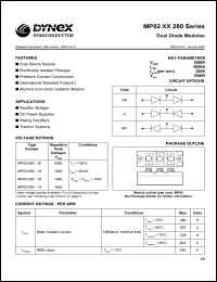 MP02/280-14 datasheet: 1400V dual diode module MP02/280-14