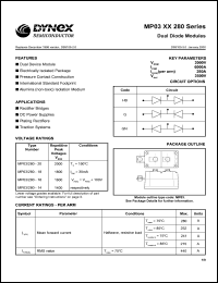 MP03/280-18 datasheet: 1800V dual diode module MP03/280-18