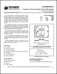 GP1600FSS12 datasheet: 1200V powerline N-channel dual switch IGBT module GP1600FSS12