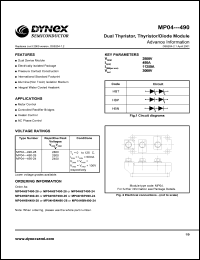 MP04HBT490-28 datasheet: 2800V dual thyristor, thyristor/diode module MP04HBT490-28