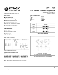 MP04HBT490-26 datasheet: 2600V dual thyristor, thyristor/diode module MP04HBT490-26