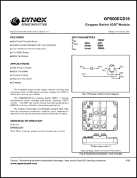 GP800DCS18 datasheet: 1800V chopper switch IGBT module GP800DCS18