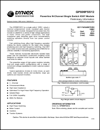 GP800FSS12 datasheet: 1200V powerline N-channel single switch IGBT module GP800FSS12