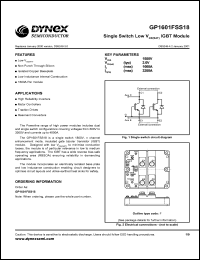 GP1601FSS18 datasheet: 1800V single switch low V IGBT module GP1601FSS18