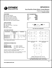 MP04DD810-30 datasheet: 3000V dual rectifier diode water cooled module MP04DD810-30
