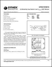 GP801DDM18 datasheet: 1800V Hi-reliability dual switch IGBT module GP801DDM18