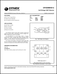 GP200MHS12 datasheet: 1200V half bridge IGBT module GP200MHS12