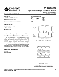GP1200ESM33 datasheet: 3300V high reliability single switch IGBT module GP1200ESM33