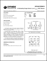 GP2401ESM18 datasheet: 1800V Hi-reliability single switch low V IGBT module GP2401ESM18