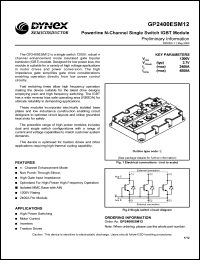 GP2400ESM12 datasheet: 1200V powerline N-channel single switch IGBT module GP2400ESM12