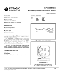 GP800DCM18 datasheet: 1800V Hi-reliability chopper single switch IGBT module GP800DCM18