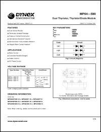 MP04HBN590-18 datasheet: 1800V dual thyristor, thyristor/diode module MP04HBN590-18