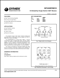 GP2400ESM18 datasheet: 1800V Hi-reliability single switch IGBT module GP2400ESM18