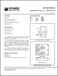 GP1201FSS18 datasheet: 1800V single switch low voltage IGBT module GP1201FSS18