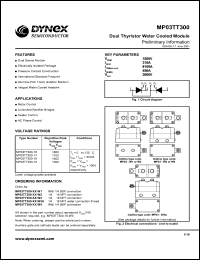 MP03TT300-15 datasheet: 1500V dual thyristor water cooled module MP03TT300-15