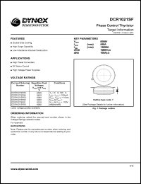 DCR1021SF64 datasheet: 6400V phase control thyristor DCR1021SF64