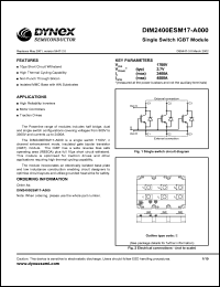 DIM2400ESM17-A000 datasheet: 1700V single switch IGBT module DIM2400ESM17-A000
