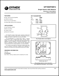 GP1600FSM12 datasheet: 1200V single switch IGBT module GP1600FSM12