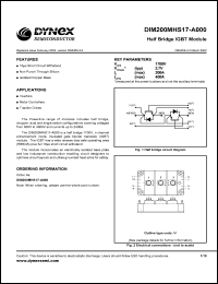 DIM200MHS17-A000 datasheet: 1700V half bridge IGBT module DIM200MHS17-A000