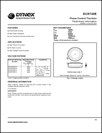 DCR720E12 datasheet: 1200V phase control thyristor DCR720E12