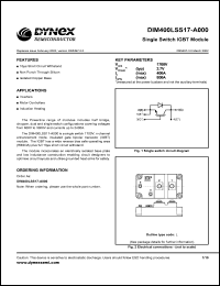 DIM400LSS17-A000 datasheet: 1700V single switch IGBT module DIM400LSS17-A000