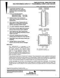 TIBPAL22VP10-20CNT datasheet:  HIGH-PERFORMANCE IMPACT-X(TM) PROGRAMMABLE ARRAY LOGIC CIRCUITS TIBPAL22VP10-20CNT