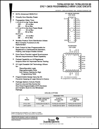 TICPAL22V10Z-25CFN datasheet:  EPIC(TM) CMOS PROGRAMMABLE ARRAY LOGIC CIRCUITS TICPAL22V10Z-25CFN