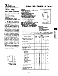 CD4014BE datasheet:  CMOS 8-STAGE STATIC SHIFT REGISTER CD4014BE