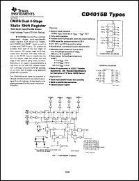 CD4015BE datasheet:  CMOS DUAL 4-STAGE STATIC SHIFT REGISTER CD4015BE