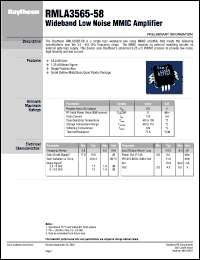 RMLA3565-53 datasheet: Wideband low noise MMIC amplifier RMLA3565-53