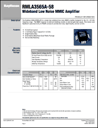 RMLA3565A-58 datasheet: Wideband low noise MMIC amplifier RMLA3565A-58