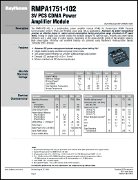RMPA1751-102 datasheet: 3V PCS CDMA power amplifier module RMPA1751-102