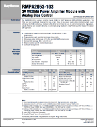 RMPA2053-103 datasheet: 3V PCS WCDMA power amplifier module RMPA2053-103