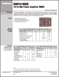 RMPA19000 datasheet: 18-20 GHz power amplifier MMIC RMPA19000