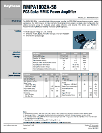 RMPA1902A-58 datasheet: PCS  GaAs power amplifier MMIC RMPA1902A-58
