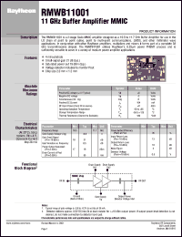 RMWB11001 datasheet: 11 GHz buffer amplifier MMIC RMWB11001