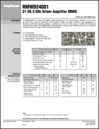 RMWD24001 datasheet: 21-26.5 GHz driver amplifier MMIC RMWD24001
